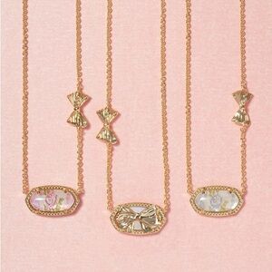 kendra scott x love shack fancy gold elisa necklace in pink